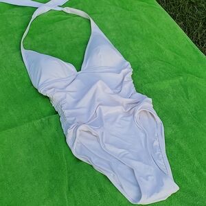 White Guess One-Piece Halter Neck Swimsuit 8